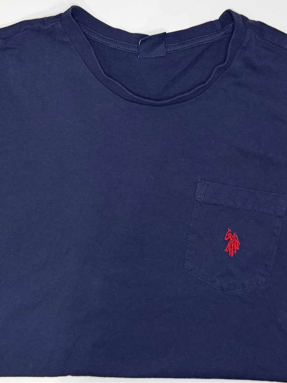 U.S. Polo Assn. Navy Short Sleeve Pocket Tee with Red Logo